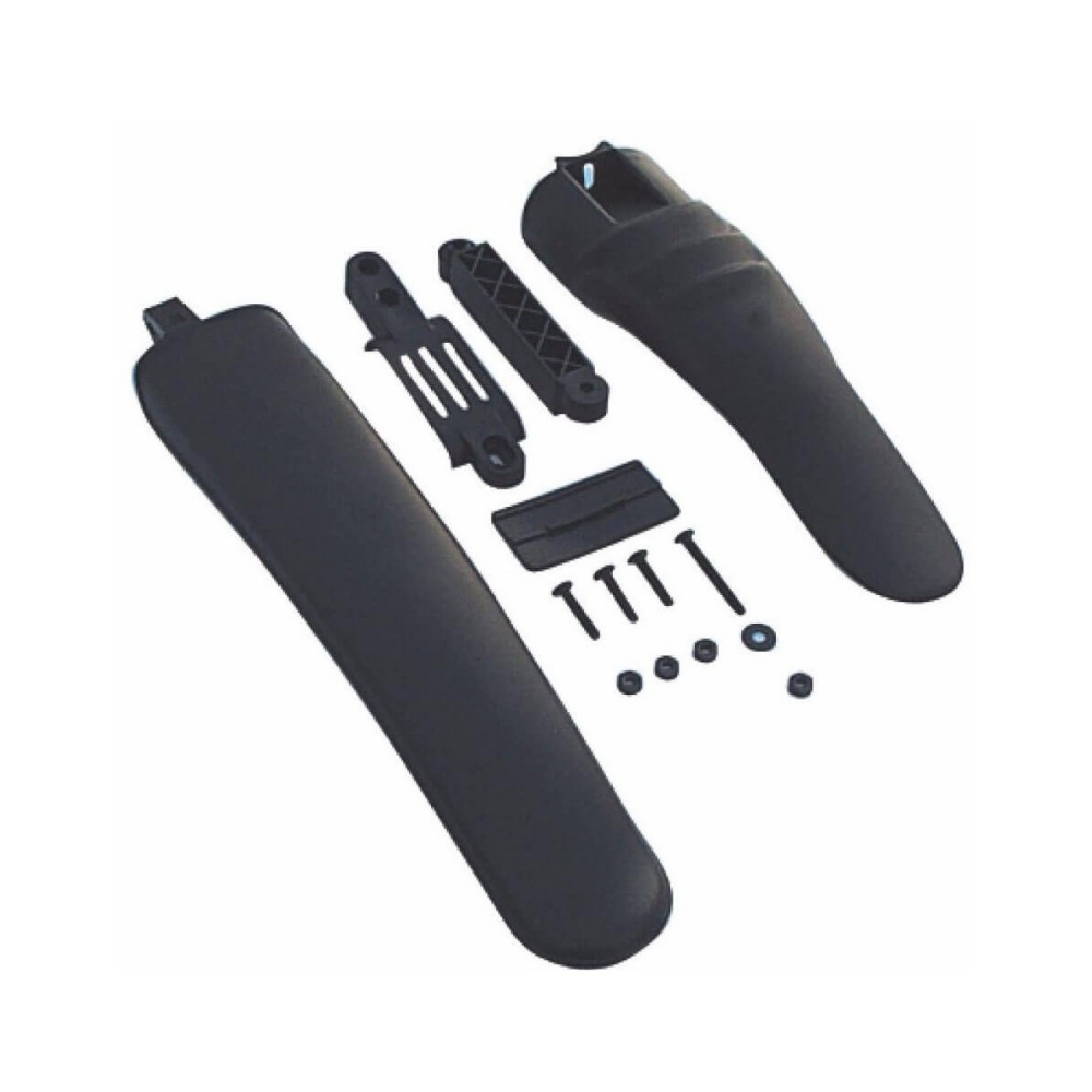 Guardabarro Mtb Playera Plastico para Agarre al Caño Porta Asiento - Negro - Par