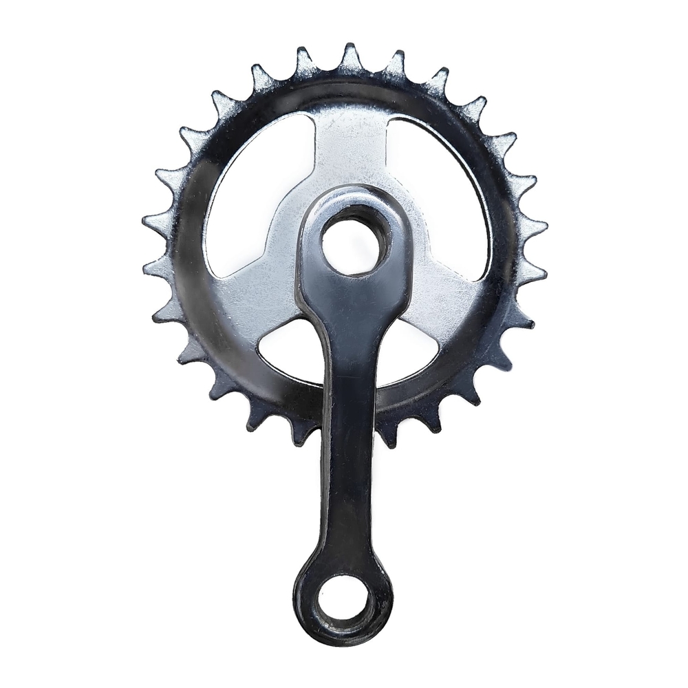 Plato y Palanca Simple 26 Dientes -    90 mm para Eje con Chaveta - Cromado - Especial Rod.12